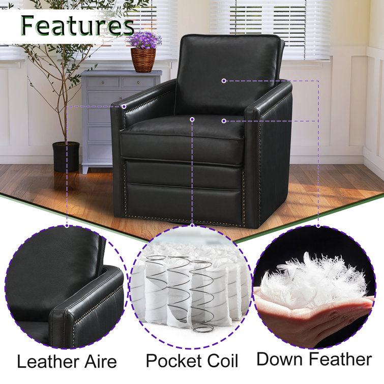 Down filled leather chair hot sale